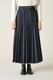 LONG PLEATS DENIM SKIRT