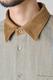 SUEDE COLLAR PLAID SHIRT