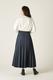 LONG PLEATS DENIM SKIRT