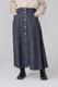BUTTON PANEL LONG SKIRT