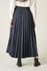 LONG PLEATS DENIM SKIRT