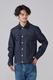 LEATHER COLLAR DENIM JACKET