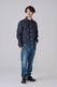 LEATHER COLLAR DENIM JACKET