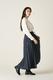 LONG PLEATS DENIM SKIRT