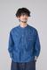 DENIM 3/4SLEEVE WESTERN SHIRT