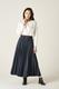LONG PLEATS DENIM SKIRT