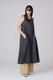 DENIM PANEL PLEATS DRESS