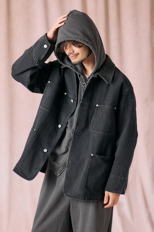 LEATHER COLLAR COVERALL