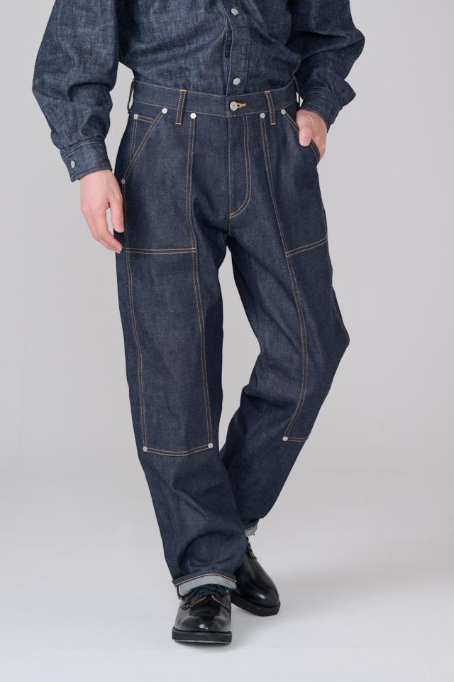 DOUBLUE KNEE SELVAGE DENIM TROUSER
