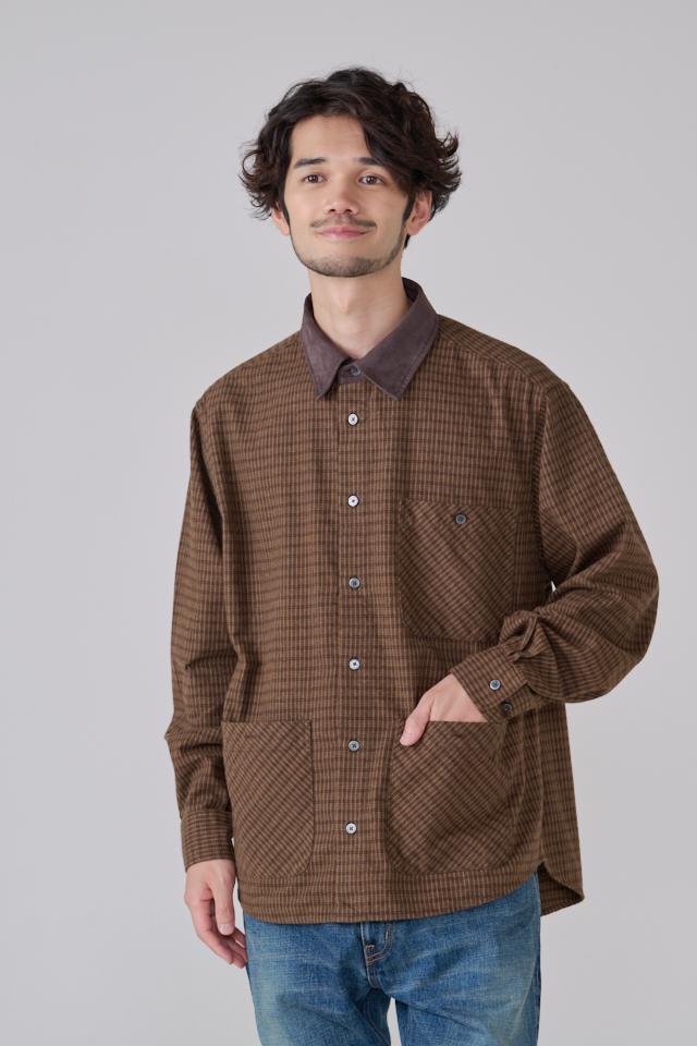 SUEDE COLLAR SHIRT