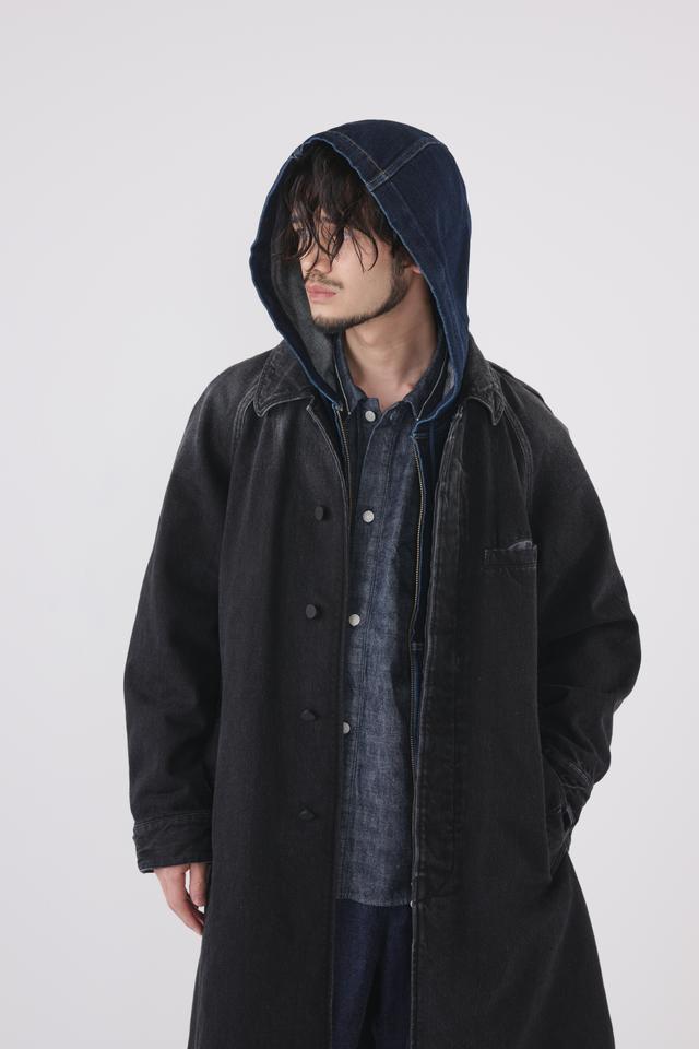  DENIM STAIN COLLAR COAT