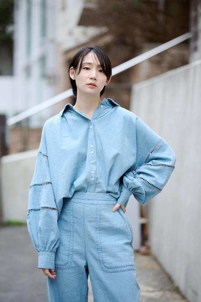 LADDER LACE DENIM BL
