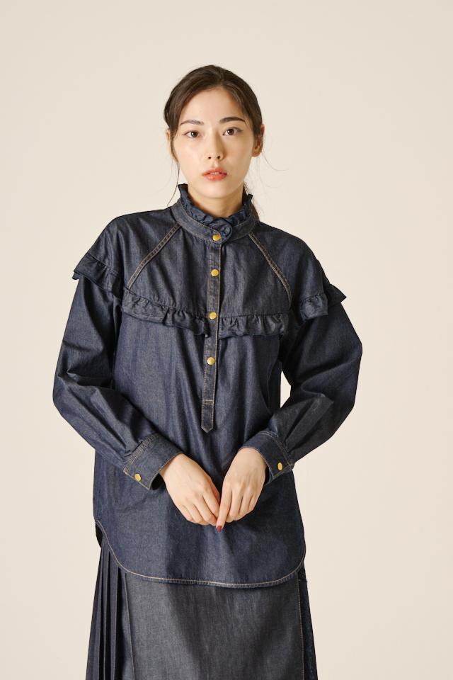 FRILL YOKE DENIM SH