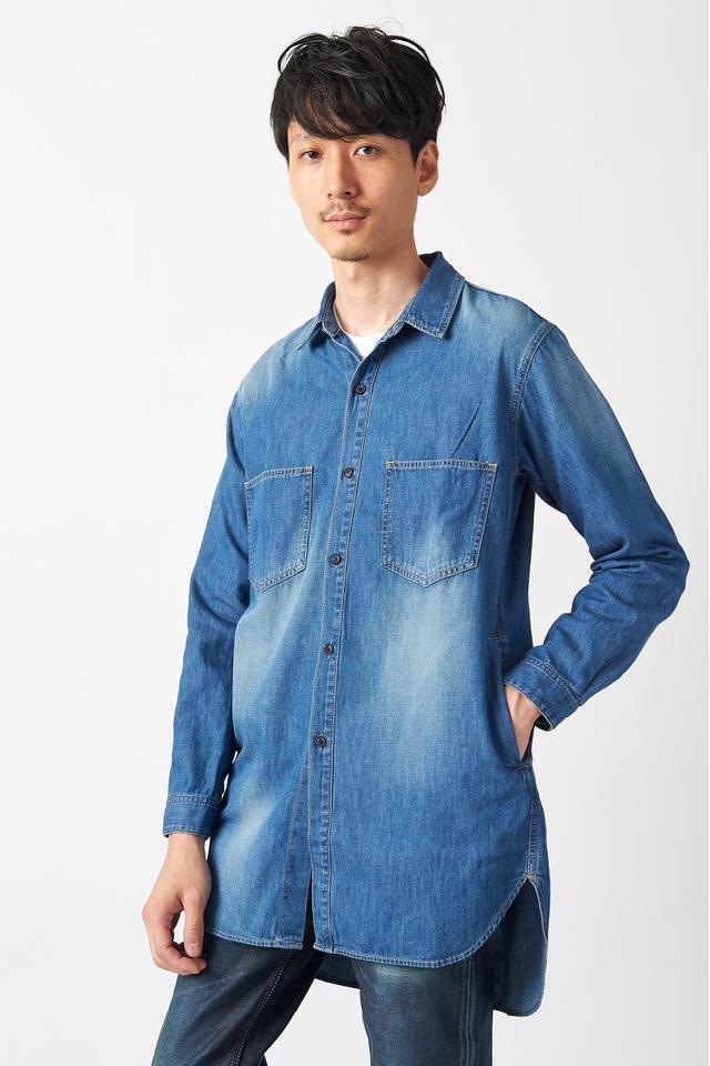 デニムロングシャツ