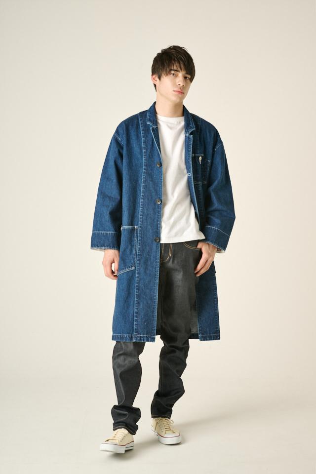 DENIM CHESTER COAT