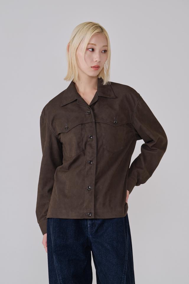 FAUX SUEDE SHIRT JACKET