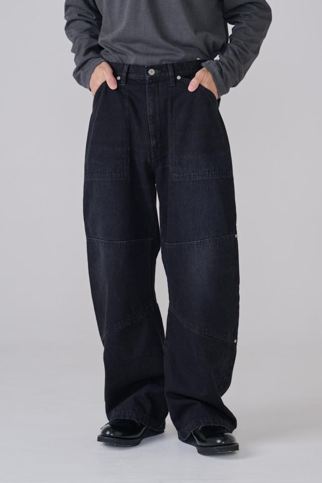DOUBLE KNEE DENIM CURB TROUSER (KUR)