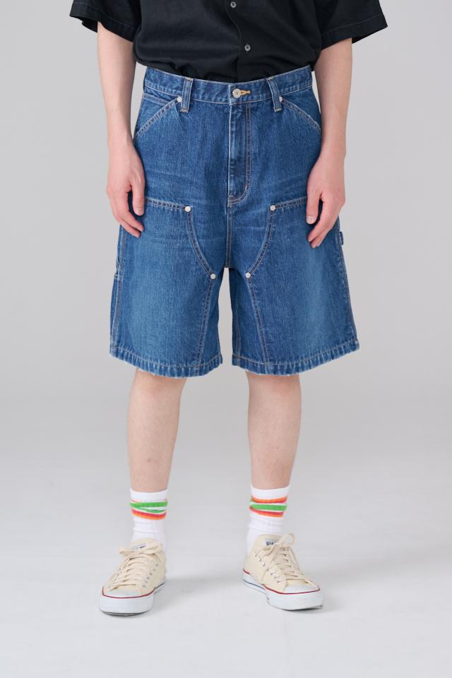 DOUBLE KNEE DENIM SHORT