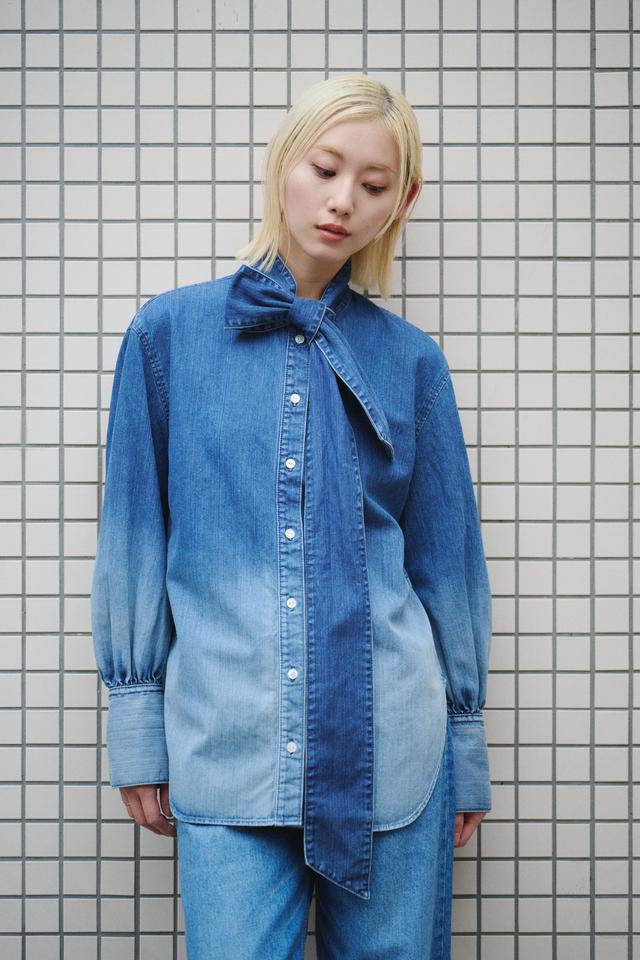 BOW-TIE DENIM SHIRT