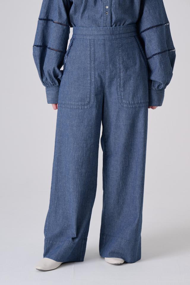 LADDER LACE DENIM PT