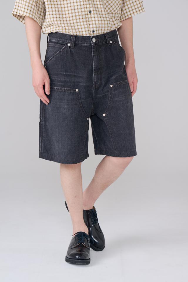 DOUBLE KNEE DENIM SHORT
