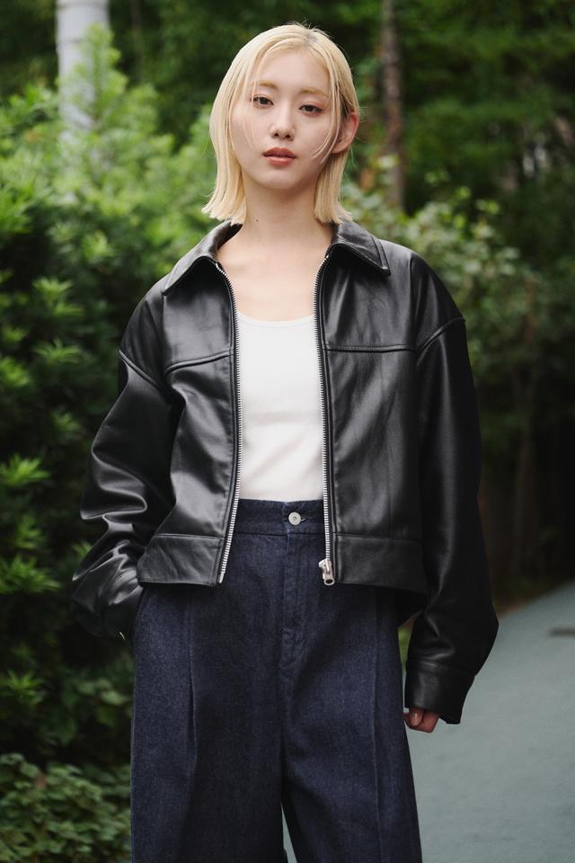 LEATHER BLOUSON JACKET