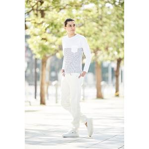 ホワイトデニムストレッチスリムストレートパンツ | 岡山デニム通販の