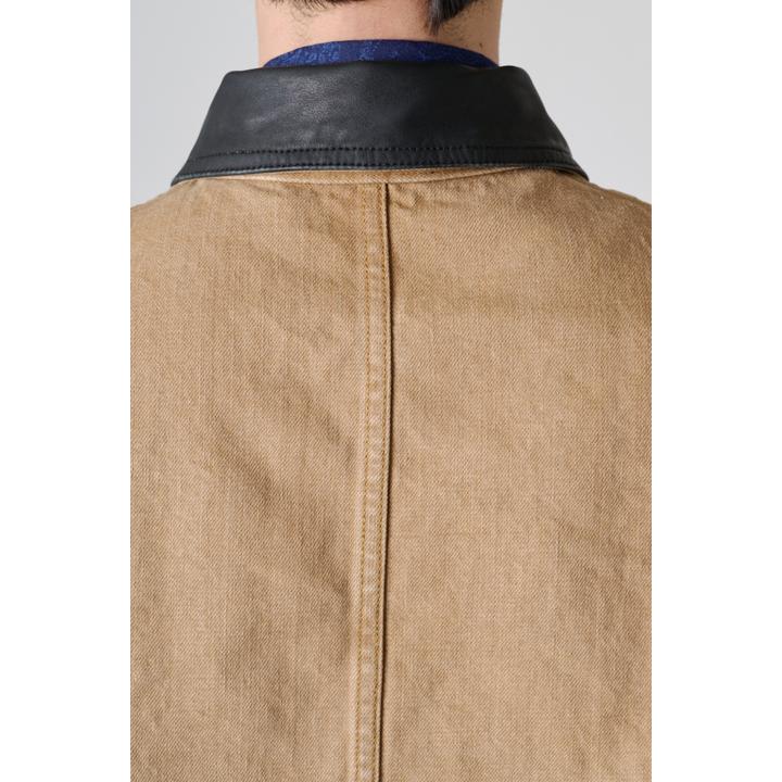 LEATHER COLLAR COVERALL
