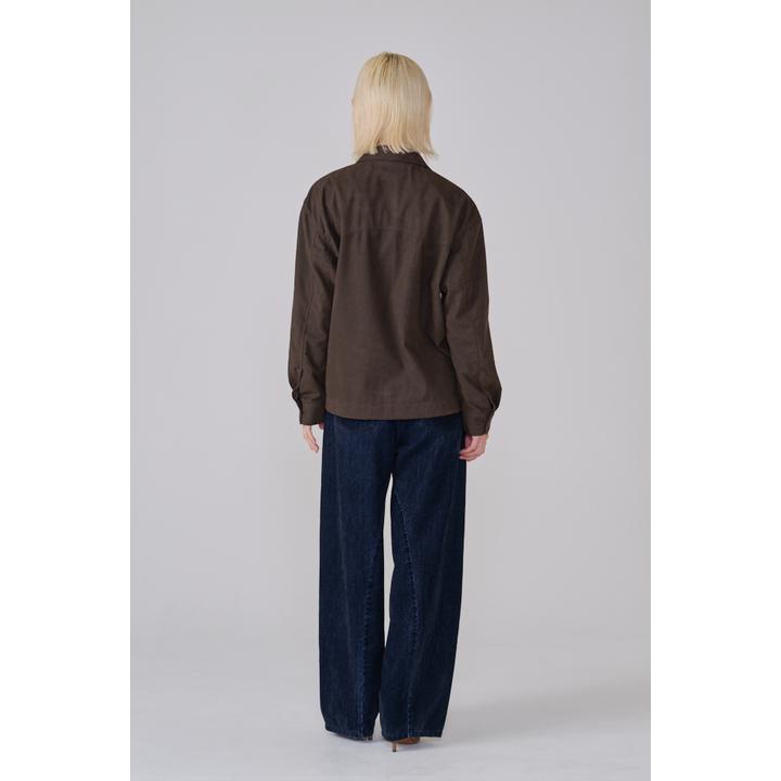 FAUX SUEDE SHIRT JACKET
