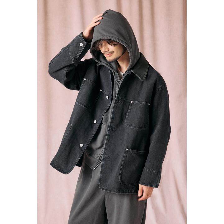 LEATHER COLLAR COVERALL