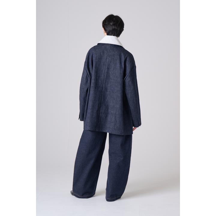 SIDE PLEATS WIDE DENIM