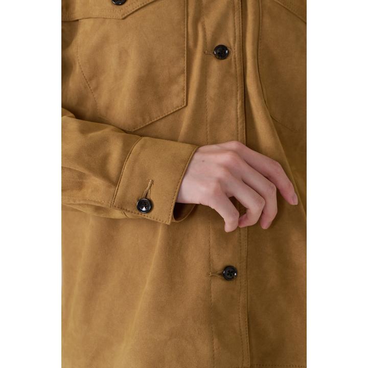 FAUX SUEDE SHIRT JACKET