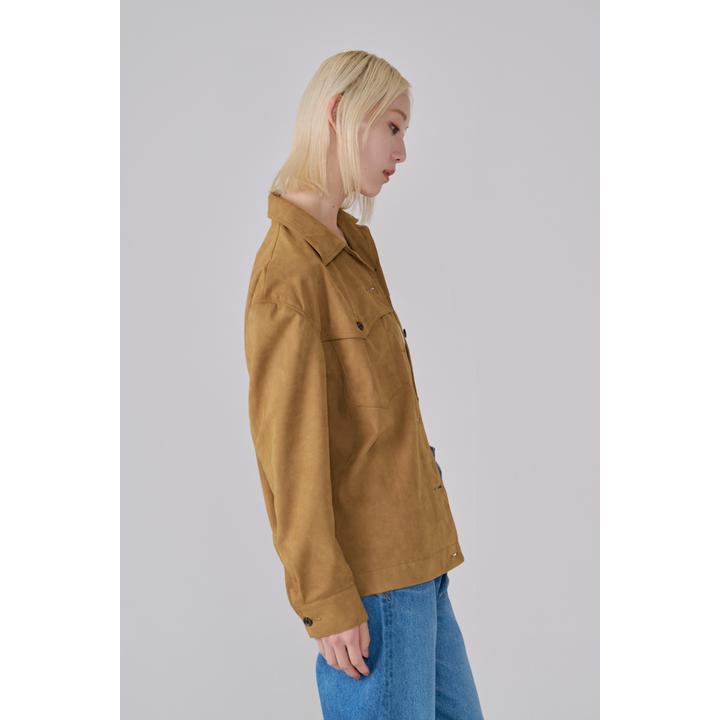 FAUX SUEDE SHIRT JACKET