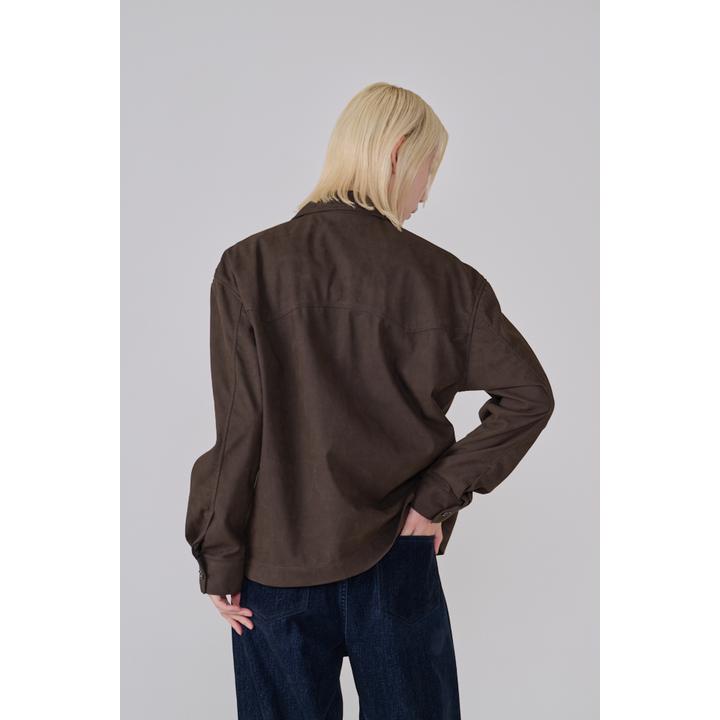 FAUX SUEDE SHIRT JACKET