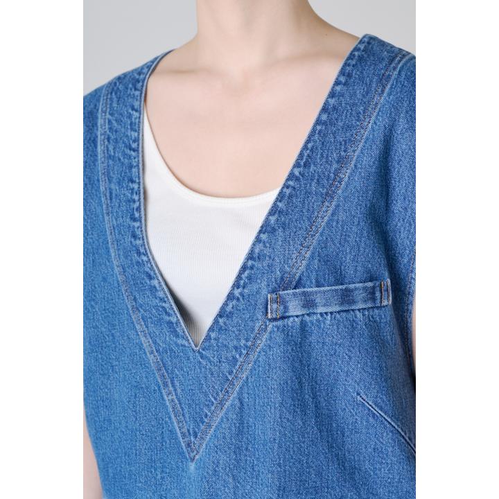 DENIM V-NECK VEST