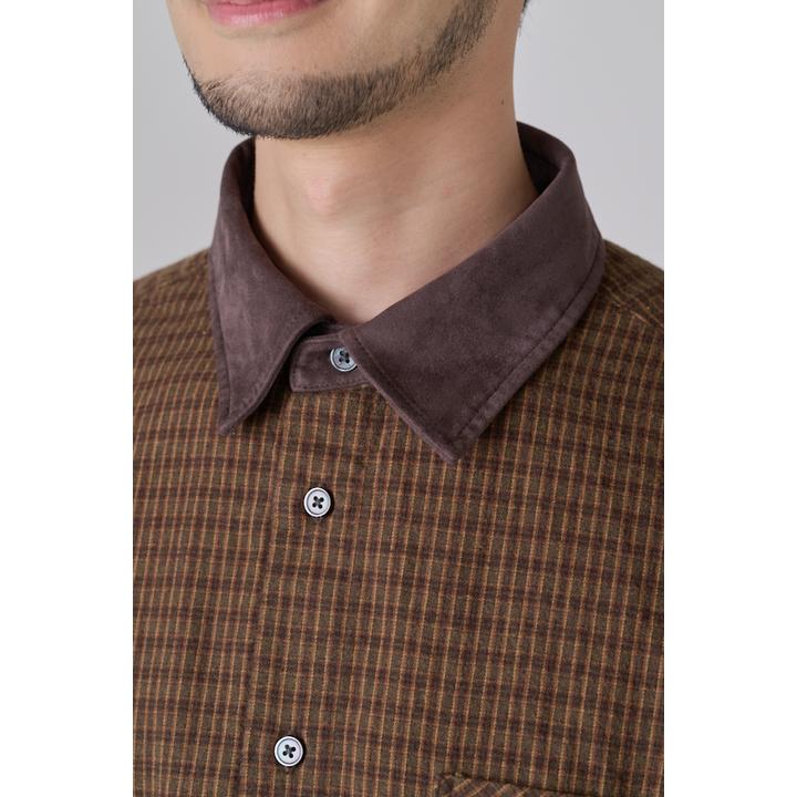 SUEDE COLLAR SHIRT