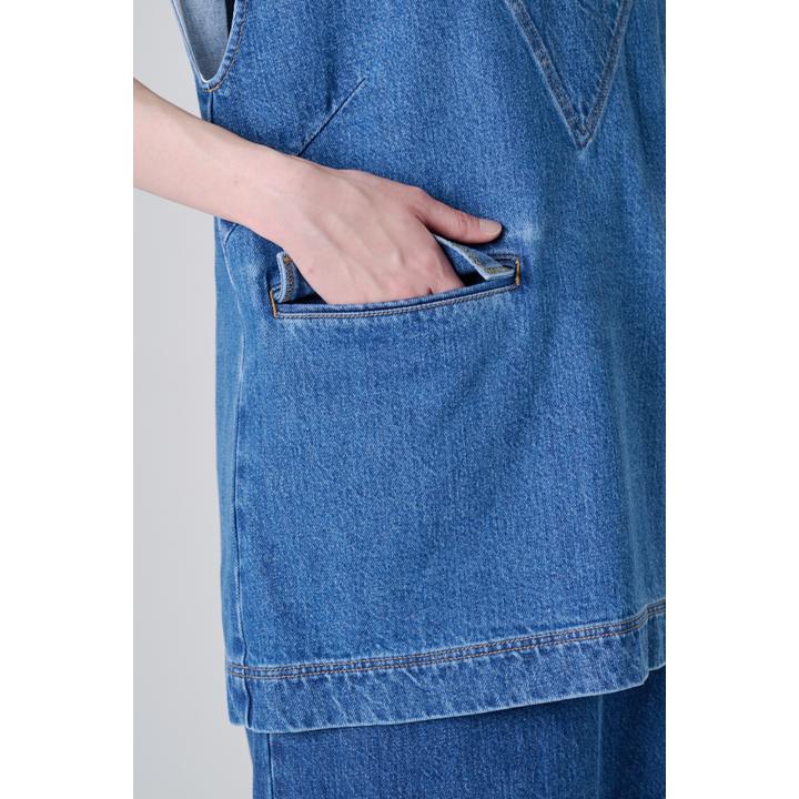 DENIM V-NECK VEST