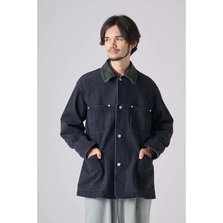LEATHER COLLAR COVERALL