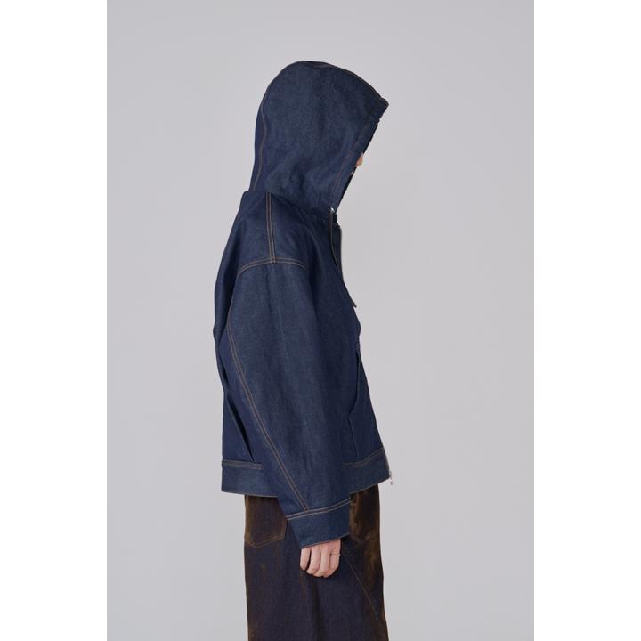 SHERPA-LINED DENIM HOODIE JACKET