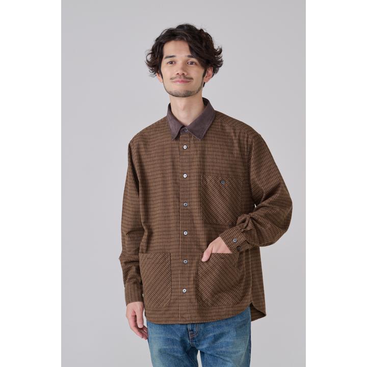 SUEDE COLLAR SHIRT