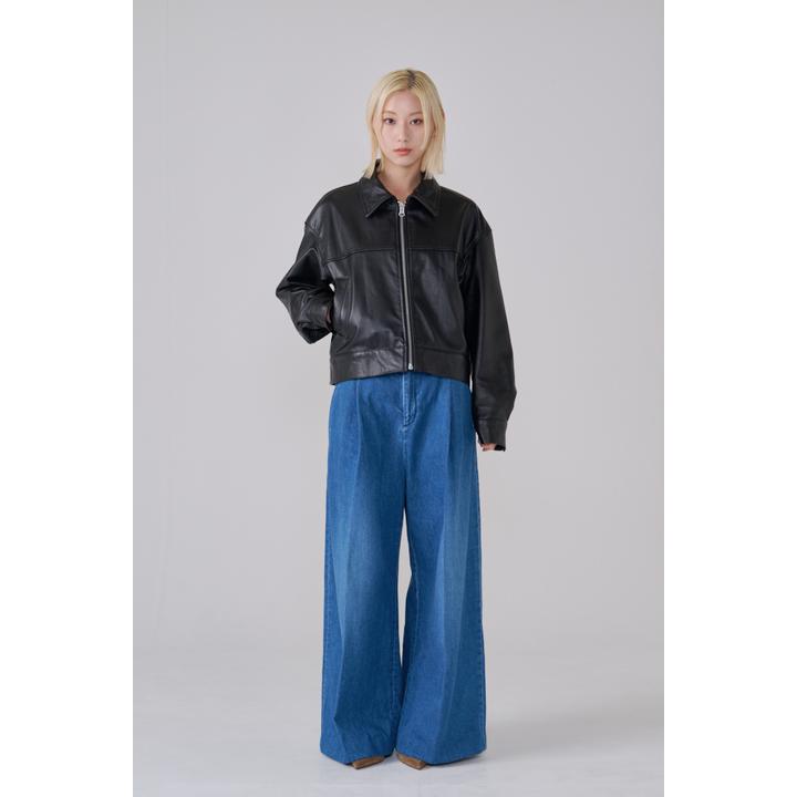 LEATHER BLOUSON JACKET