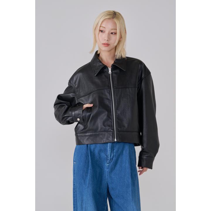 LEATHER BLOUSON JACKET