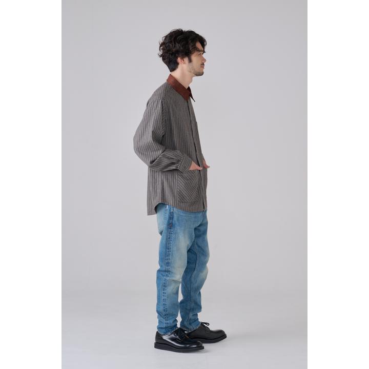 SUEDE COLLAR SHIRT