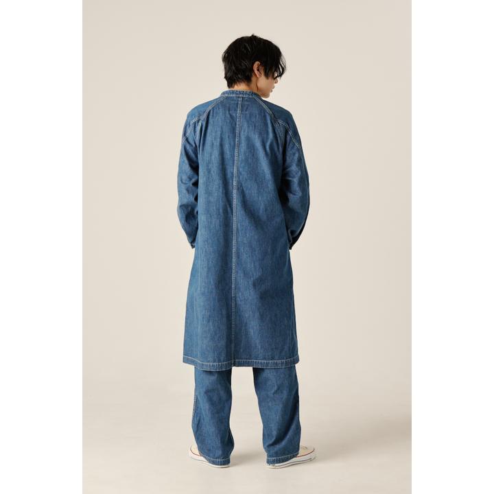 BANDCOLLAR DENIM COAT