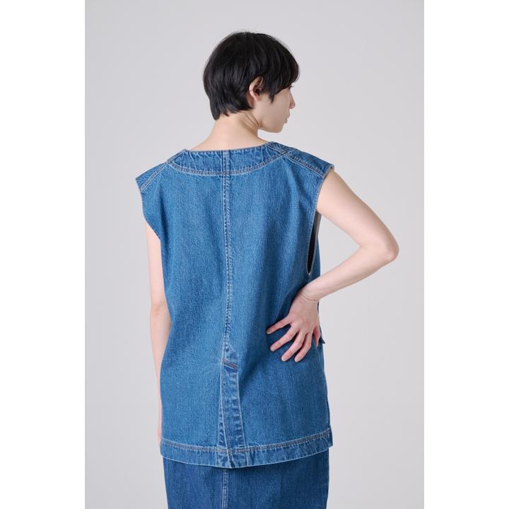 DENIM V-NECK VEST