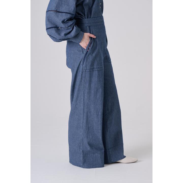 LADDER LACE DENIM PT
