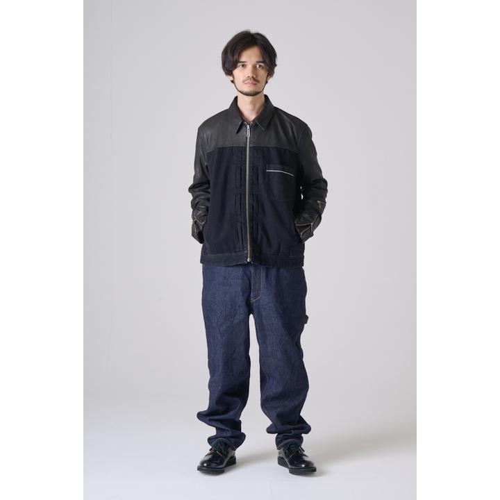 LEATHER DENIM JKT