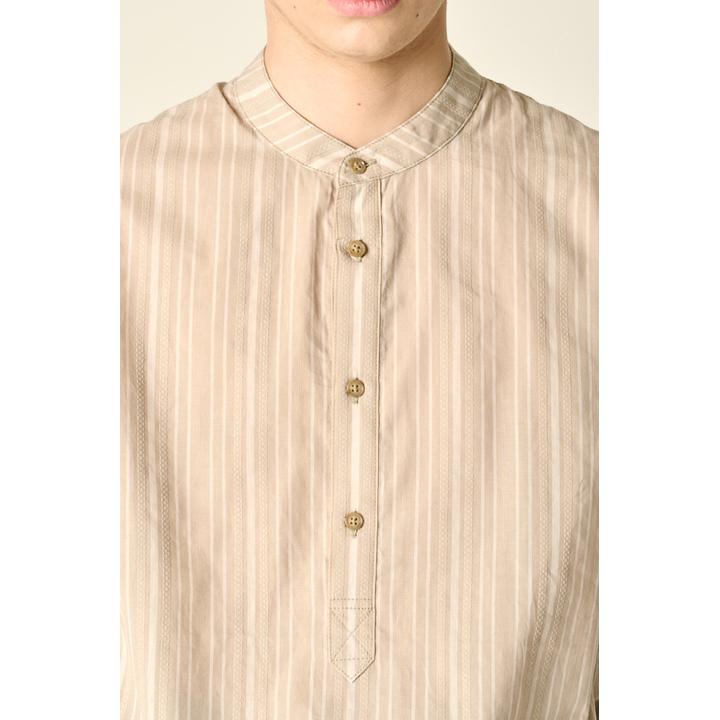 HENRY STRIPE THREE-QUARTER SLEEVES SHIRT