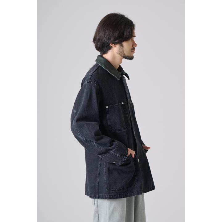 LEATHER COLLAR COVERALL