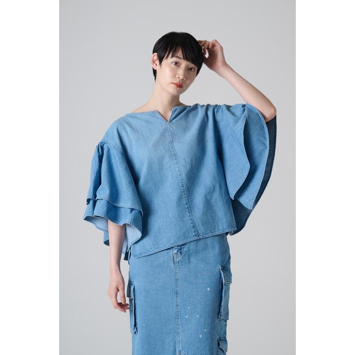 DENIM TIERED SL BL